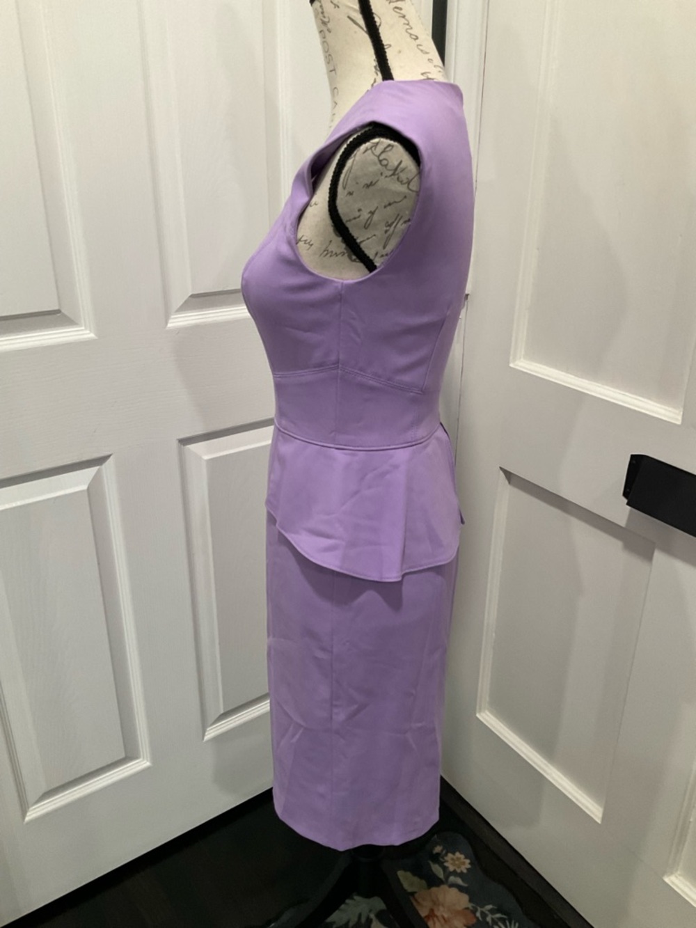 WHITE HOUSE BLACK MARKET LILAC LAVENDER PEPLUM DRESS - Picture 2 of 10